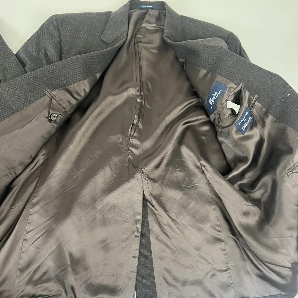 Ralph Ralph Lauren Blazer Mens 43R Brown Check Sport Coat Dillard's Plaid Jacket